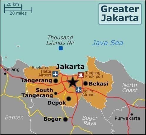 Jakarta Flughäfen Karte