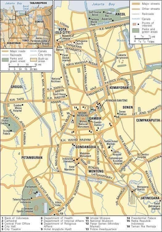 Jakarta Stadtzentrum Karte