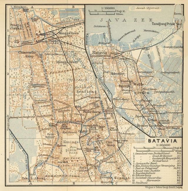 Jakarta historischer Stadtplan