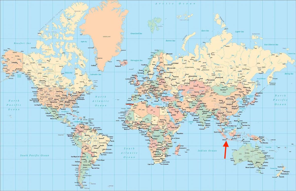 Jakarta Standort auf der Weltkarte