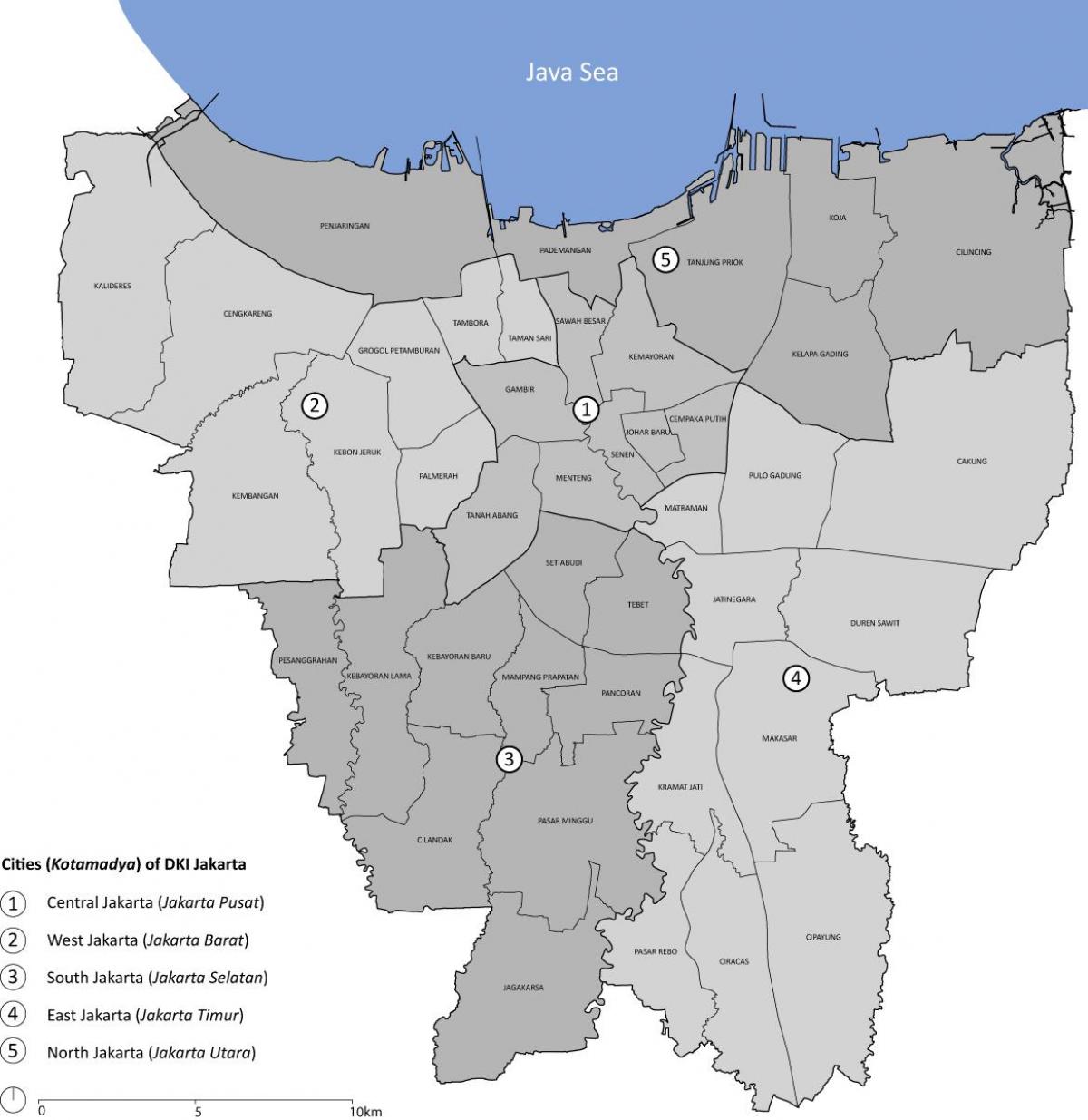 Jakarta Stadtteilkarte