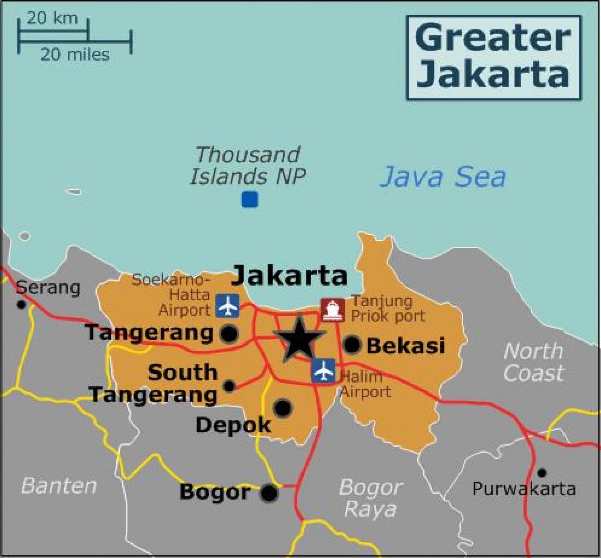 Jakarta Flughäfen Karte